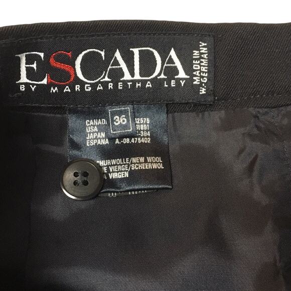 Escada Margaretha Ley Pencil Skirt Straight Pockets Black New Wool Womens Career - Picture 3 of 11